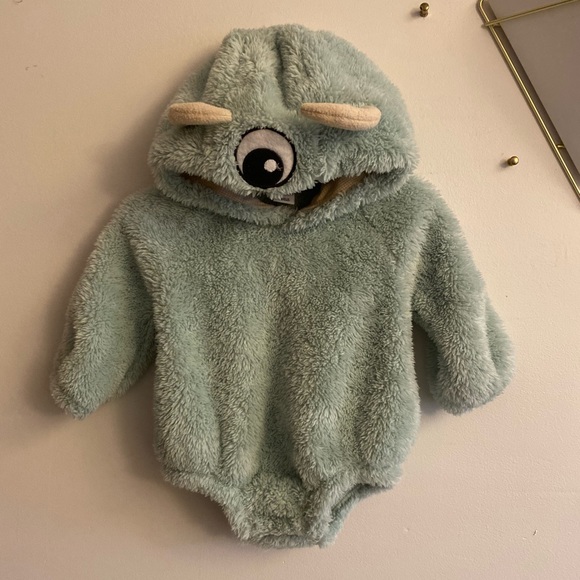 Unisex Monster Costume Hooded One-Piece Romper - Picture 3 of 9